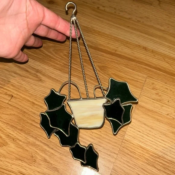 Tiffany Stained Glass Suncatcher Hanging Houseplant 6Pc Collectible Decor Bundle - Picture 4 of 8